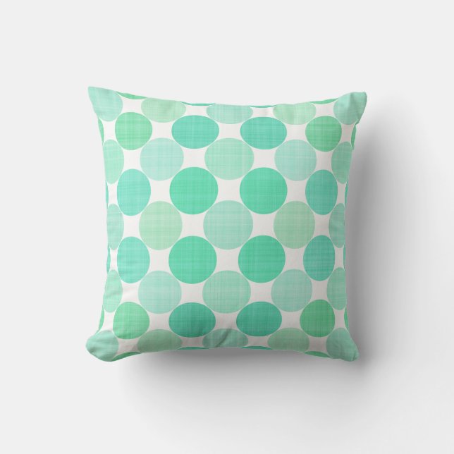 Coussin points texturés verts et turquoise (Recto)