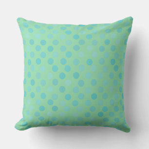 Coussin points verts et bleus