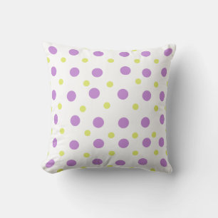 Coussin Points violets et verts