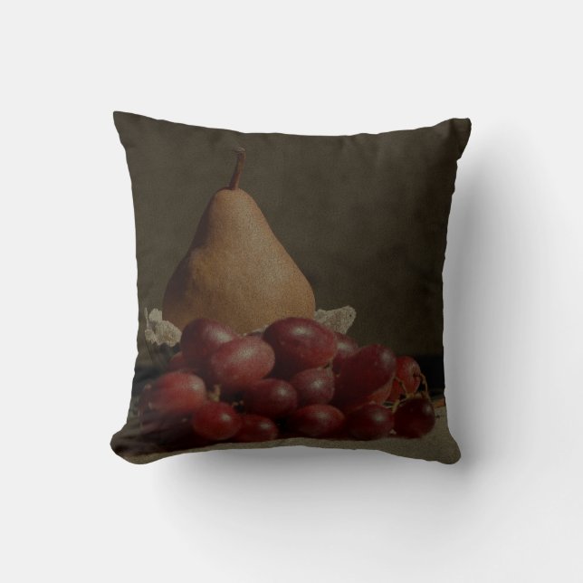 Coussin Poire Bosc et Raisins - Série de natures mortes de (Recto)