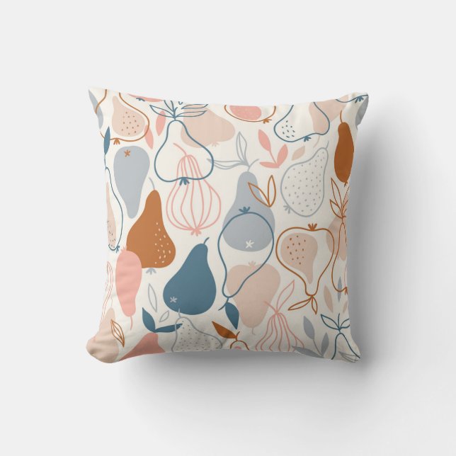 Coussin Poire scandinave Imprimer : Motif de fruits Vintag (Recto)