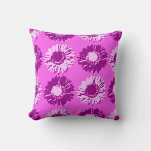 Coussin Poireaux d'art pop - violet, violet et orchidée