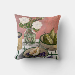 Coussin Poires Roses Floral Rustique Fruit, Nature morte n
