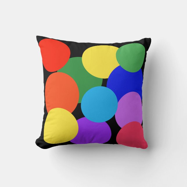 Coussin Pois arc-en-ciel (Recto)