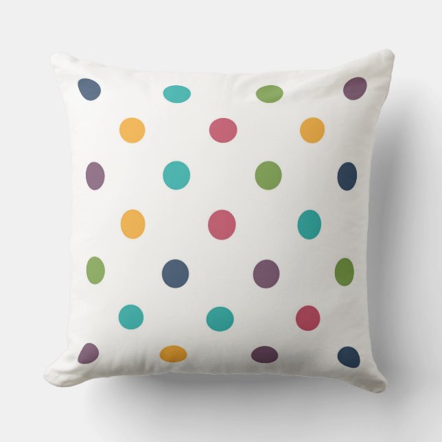 Coussin Pois arc-en-ciel colorés (Recto)