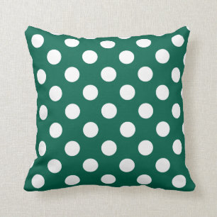 Coussin pois blancs sur le vert sauge