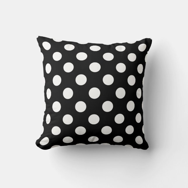 Coussin Pois blancs sur noir (Recto)