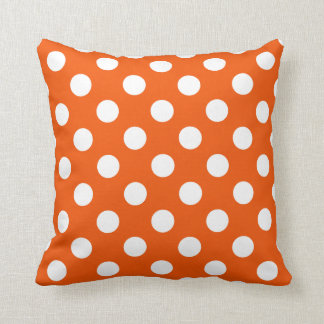 Coussin pois blancs sur orange