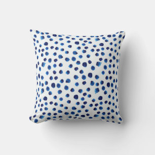 Coussin Pois bleu aquarelle motif transparent