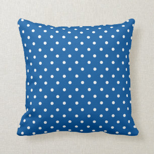 Coussin Pois bleu et blanc