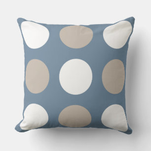 Coussin Pois bleus, Brown et blancs modernes