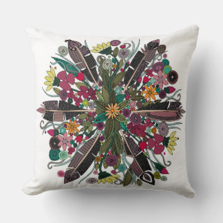 Coussin pois bohème blanc