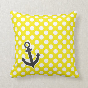 Coussin Pois canaris jaunes; Ancre