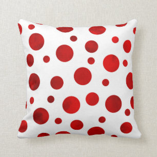 Coussin Pois d'aquarelle rouge