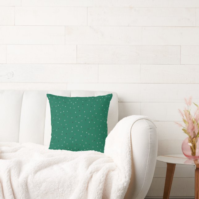 Coussin Pois d'argent sur vert (Canapé)