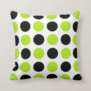 Coussin Pois de Black and Lime Green