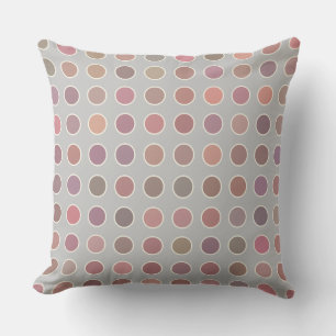 Coussin Pois de couleurs doux d'automne sur Taupe légère