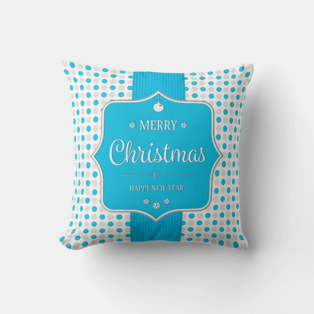 Coussin Pois de Noël Silver-Blue (Recto)