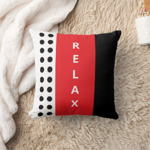 Coussin Pois détendre noir rouge