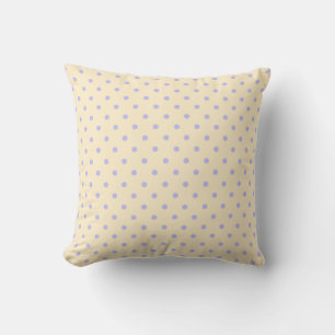 Coussin Pois, dosette lavande et jaune
