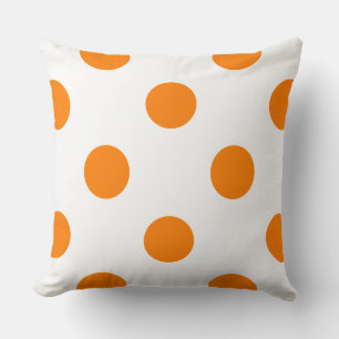 Coussin Pois en blanc sur Orange
