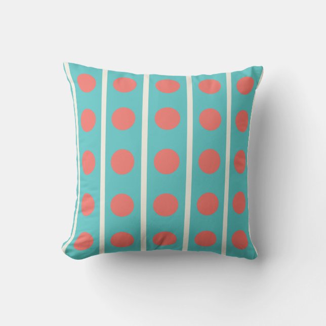Coussin Pois en Orange et Crème (Recto)