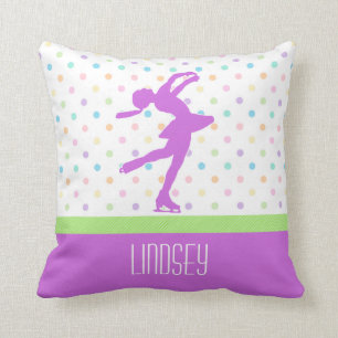 Coussin Pois en pastel lumineux de patineur pourpre de