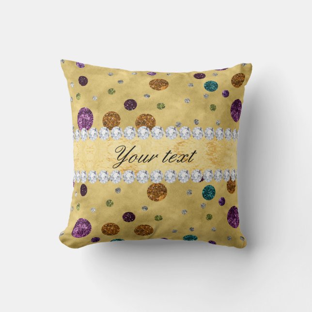 Coussin Pois et diamants de parties scintillantes (Recto)