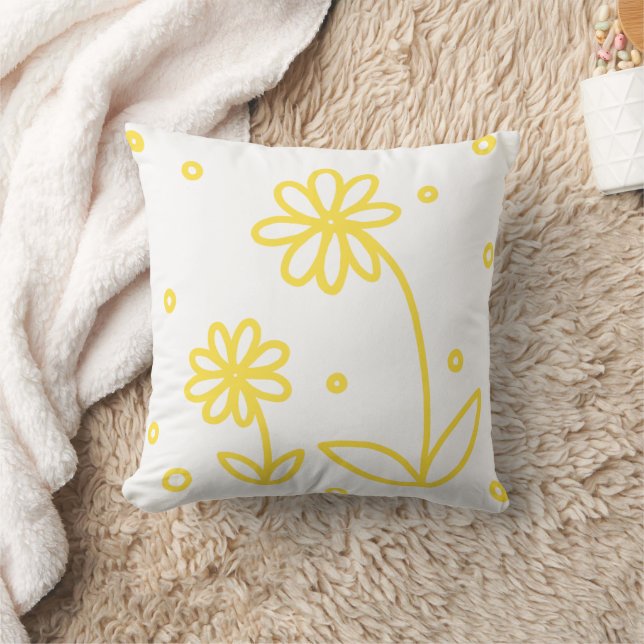 Coussin Pois et pois 2 - Citron jaune et blanc (Couverture)