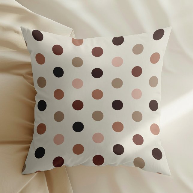 Coussin Pois géométrique motif en tons marron (Créateur téléchargé)