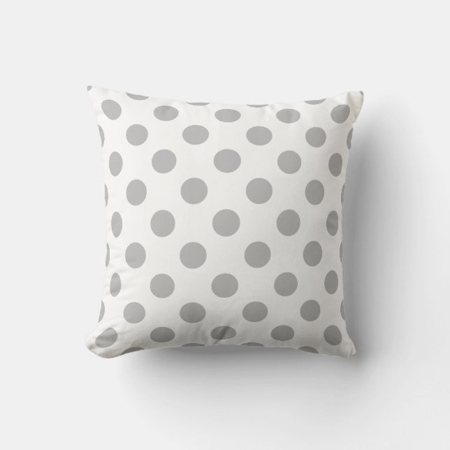 Coussin Pois gris sur blanc (Recto)