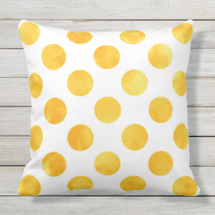 Coussin Pois jaune d'or d'aquarelle