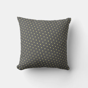 Coussin Pois Jaune gris foncé gris sur mesure