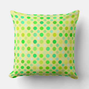 Coussin pois jaunes et verts