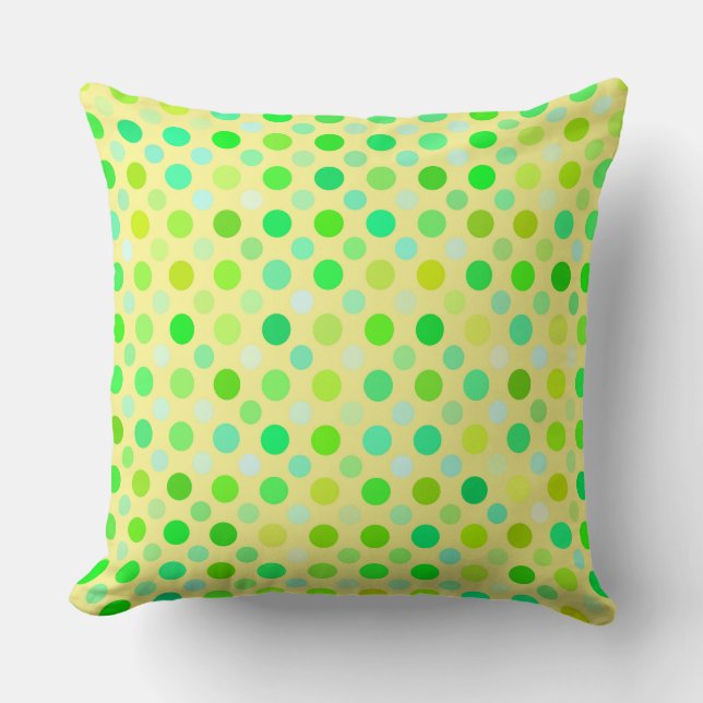 Coussin pois jaunes et verts (Recto)