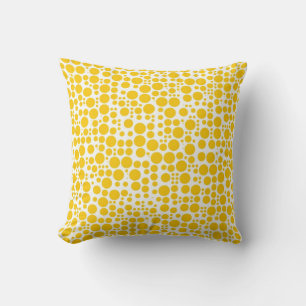 Coussin Pois jaunes sur Arrière - plan blanc