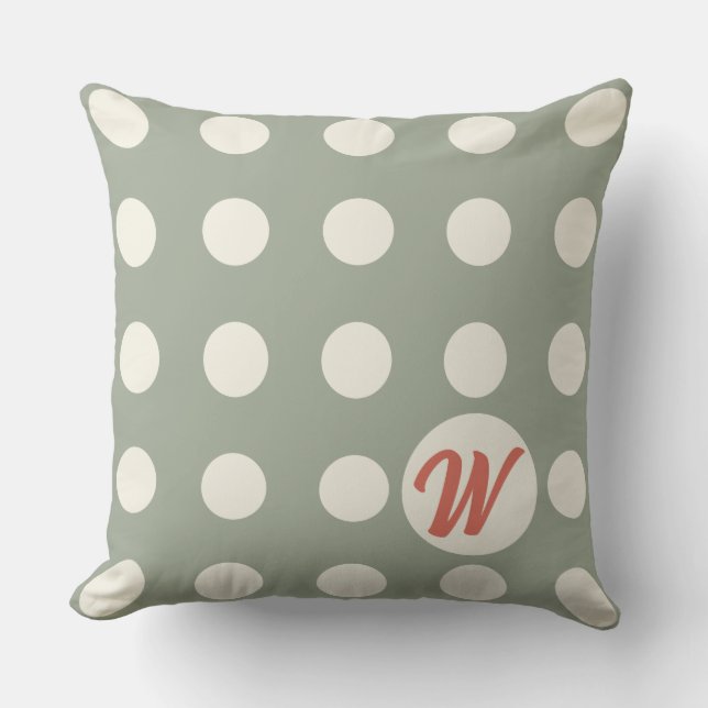 Coussin Pois Monogrammes en blanc doux sur n'importe quell (Recto)