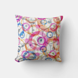 Coussin Pois multicolores, cercles sur un blanc