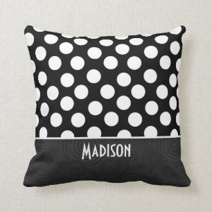 Coussin Pois noir et blanc