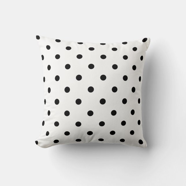 Coussin Pois noir sur l'arrière - plan blanc (Recto)
