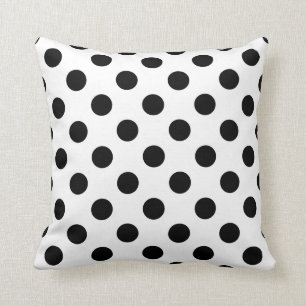 Coussin Pois noir sur le blanc