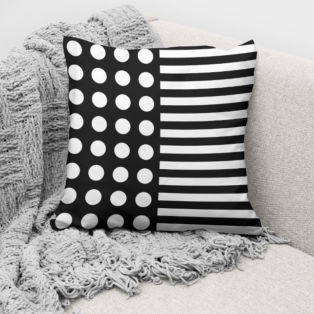 Coussin Pois Noirs Blanches Modernes Et Motifs De Tailles (Créateur téléchargé)