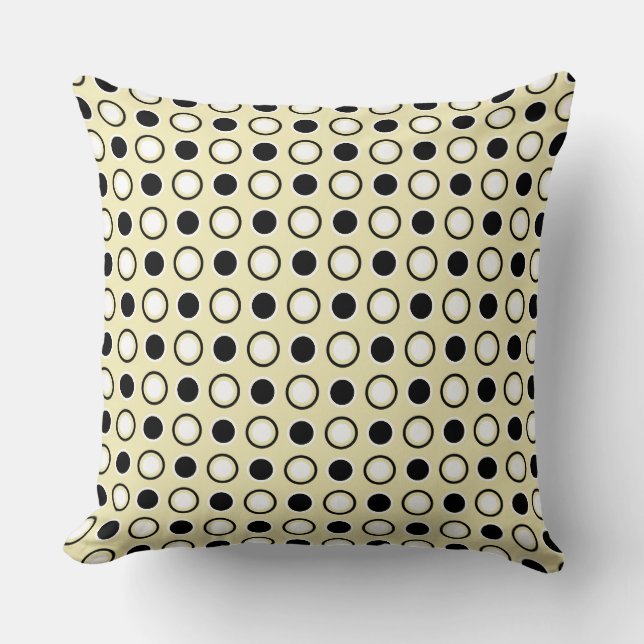 Coussin Pois noirs et jaunes (Recto)