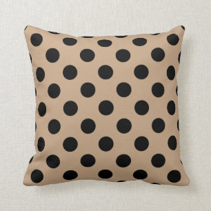 Coussin pois noirs sur beige