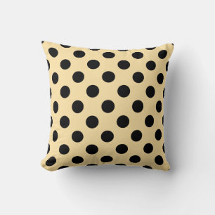Coussin Pois noirs sur jaune pâle