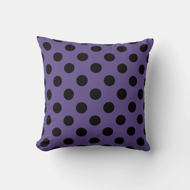 Coussin Pois noirs sur ultra violet (Recto)