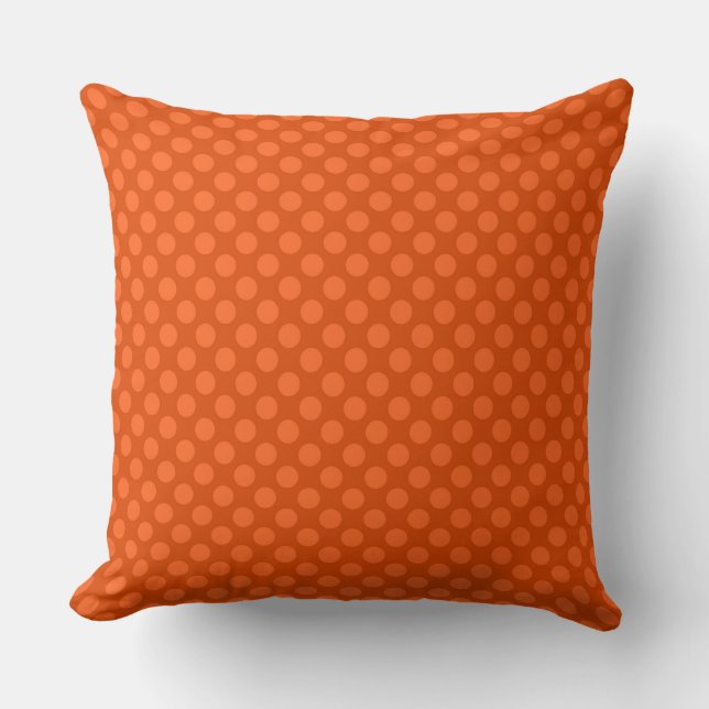 Coussin Pois orange sur arrière - plan orange (Recto)