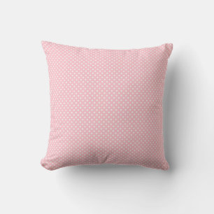 Coussin Pois rose et blanc doux