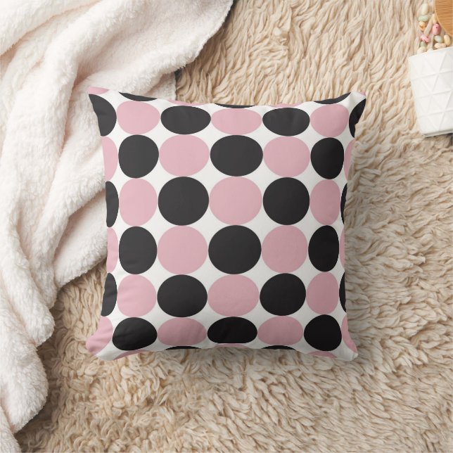 Coussin Pois rose et noir (Couverture)