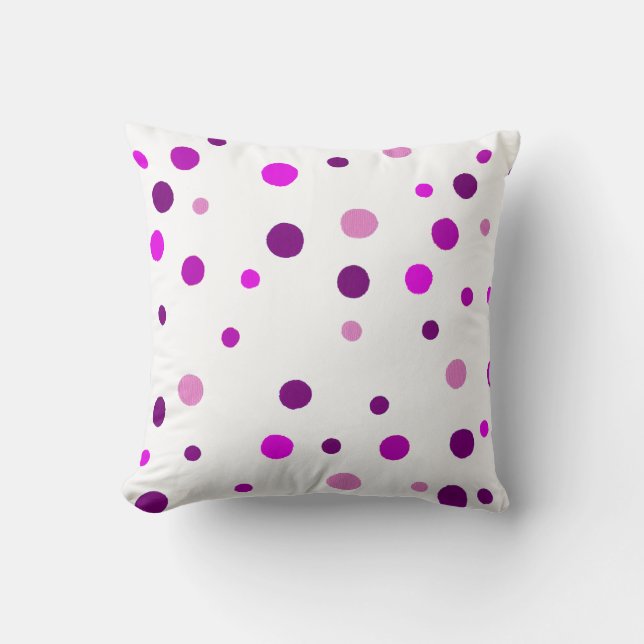 Coussin Pois rose, violet et violet (Recto)